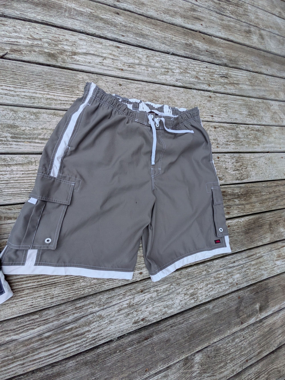 Tony Hawk Gray Swim Board Shorts with White Trim